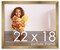 22x18 Solid Wood Picture Frame with UV-Resistant Acrylic & Acid-Free Backing, Available in 6 Finishes: Matte Black, Matte White, Metallic Bronze, Silver, Natural Wood Grain & Mahogany